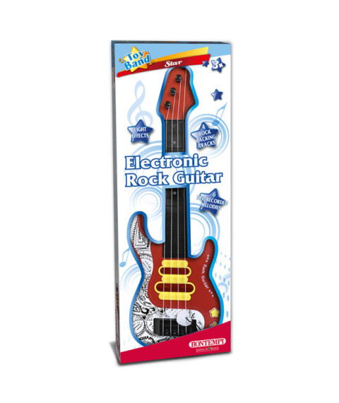 BT Chitară electrică rock, roșu/negru/albă, 46661